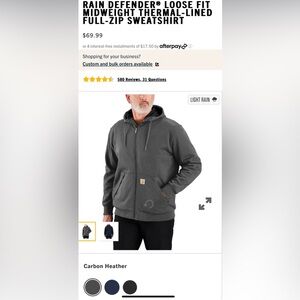 Carhartt Rain Defender hoodie men’s XL